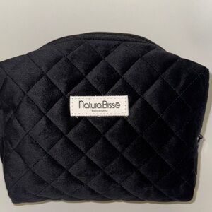 Black Quilted Cosmetic Bag